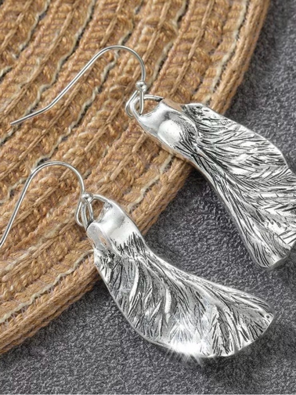 Silver Maple Samara Dangle Earrings